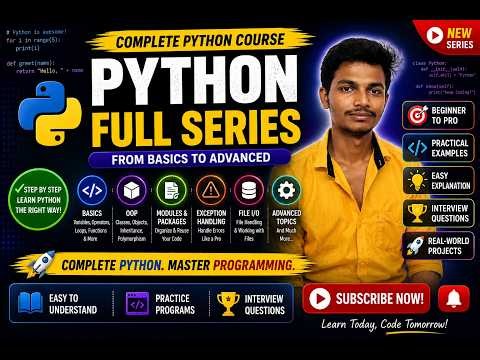 Python Full Course for Beginners 2026 | Complete Python Tutorial | From Basics to Advanced | Python