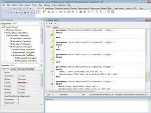 Lesson 7.5.1. Standard palette(bar) components in Lazarus IDE. Component TMain Menu
