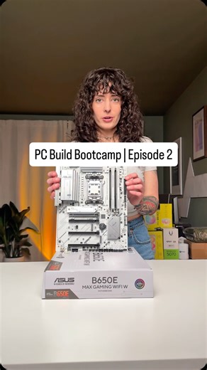 madelyn on Instagram: "PC Build Bootcamp: Episode 2 | Assembling Your Motherboard The first (and my favorite) step is to assemble the majority of the components onto your motherboard! Your motherboard holds the CPU, NVMe SSD, RAM, and your GPU. However, the GPU for this build will be added later on. Today, let’s add the following to our @asus B650E Max Gaming motherboard: ✨ CPU: @amd Ryzen 7 7700X ✨ Storage: @samsung 990 Pro 2 TB ✨ RAM: 16 GB DDR5 from @teamgroupinc Many motherboards differ slig