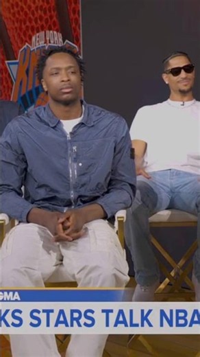 😶‍🌫️ OG Anunoby, Josh Hart & KAT Look HIGH on GMA After Knicks Championship! 😂🏆#shorts