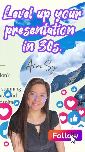 2.2M views · 55K reactions | LEVEL UP YOUR PRESENTATION IN JUST 30SECS. 勞✨ #powerpointpresentation #tutorialvideo #tutorial #tutorialreels #reelsvideo #reelsvideo #fypageシ #fypシ゚ #pptdesign #fbshorts #presentation | Aim Sy | Facebook