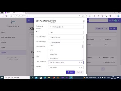 Lesson 17 Implement Cascading Dropdowns on Add And Edit Parent/Guardian Pages