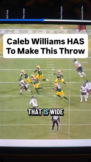 Caleb Williams has to make this throw…1/2 second too late. Kmet is open. Ben Johnson opted for a rollout to the field for more space but any QB going left is going to struggle. #bears #dabears #chicagobears #calebwilliams #nfl #football #qb #breakdown | Chase Daniel