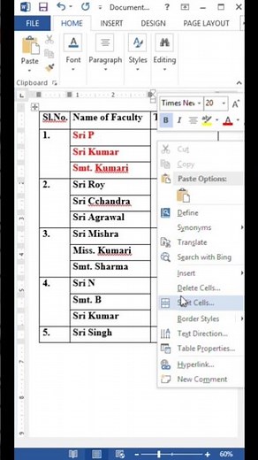 How to Split Cell in Microsoft word tutorial.