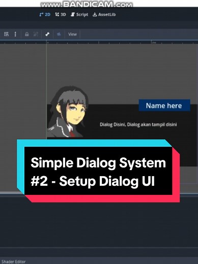 Setup UI sederhana untuk Dialog System di Godot