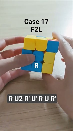 How to solve the F2L case 17 with an algorithm. With Rubik's cube notation