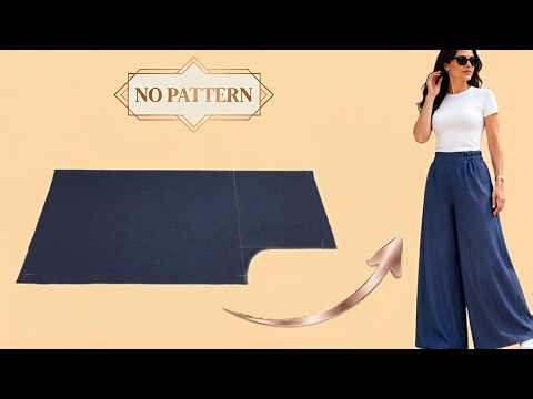 No Pattern, Less Fabric! How to Sew Palazzo Pants with Only 1.20m