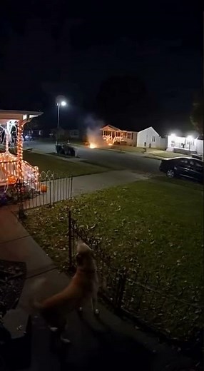Dog Alerts Neighbors to Fire on Halloween Night! 🐕🔥🎃