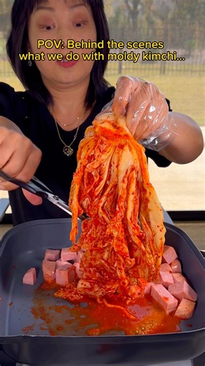 Behind the scenes what we do with moldy kimchi… #food #eating #mukbang #cooking #EasyRecipe | Kim&Liz