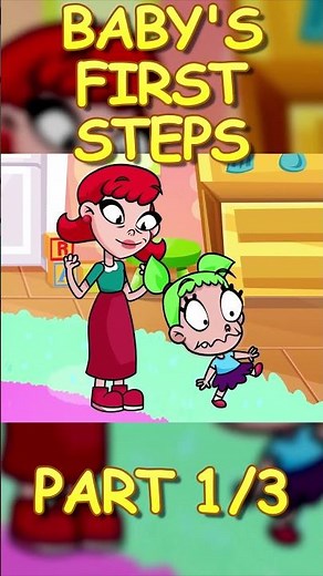 Baby's first steps 👶 Sibling cartoon PART 1 🍼 kids songs and nursery rhymes #forkids #learning