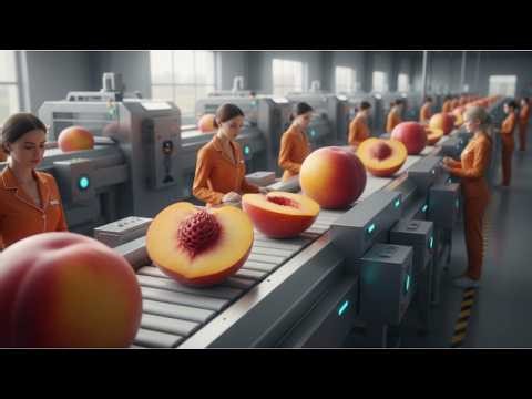 Inside a Modern Peach Purée Factory | From Raw Materials to Finished Product