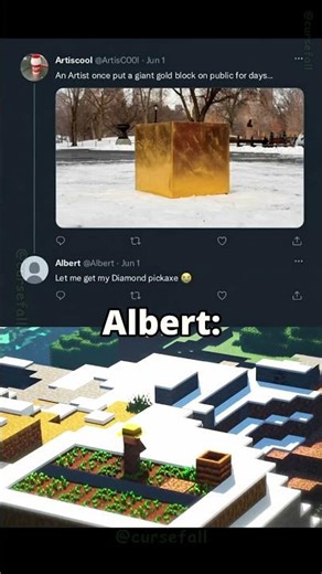 Giant Gold Block vs. Minecraft Albert 😂