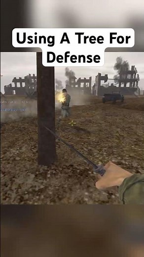 Using A Tree For Defense #battlefield1942 #gameplay