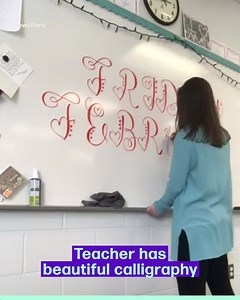This teacher writes in different calligraphy styles for her students each day - how impressive 😲👏 | Tyla