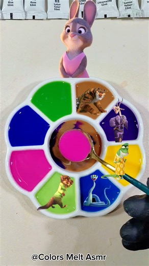 Zootopia 2 Characters Color Mixing 🎨 So Satisfying! #colormixing #zootopia2 #artshorts #shorts