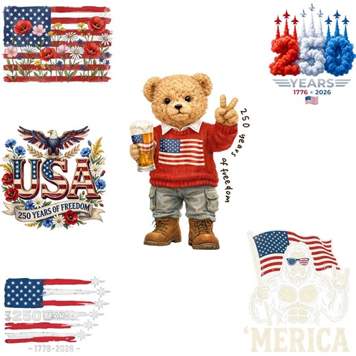 250th Anniversary PNG Bundle, Patriotic Eagle, America 250 Celebration Clipart, Independence Day PNG for T-shirt & Mug - Etsy