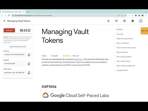 Managing Vault Tokens || #qwiklabs || #GSP1006 || [With Explanation🗣️]