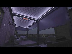Modern Pergola with Multi Colour LED lights, Retractable Screens and Heaters
