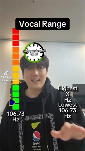 Kevin Haang on Instagram: "I did my vocal range test😅 #vocalrange #game #challenge"