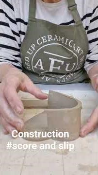 Constructing heart shaped slab-built form using the score and slip technique #ceramics