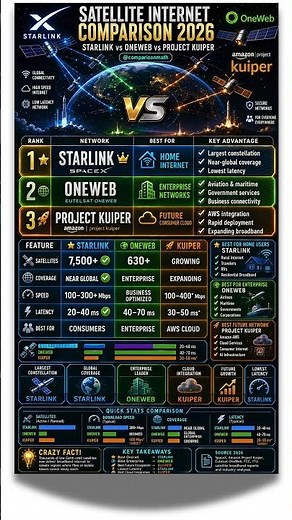 Satellite Internet Comparison | Starlink vs OneWeb vs Project Kuiper #internet #satelliteinternet