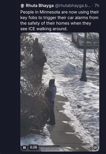 People in Minnesota are now using their key fobs to trigger their car alarms from the safety of their homes when they see ICE walking around. | Washington County Democrats - "WashCo Dems"