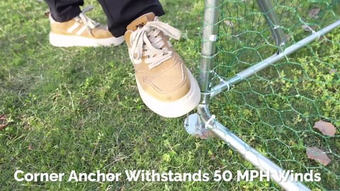 Sino Luban Large Metal Chicken Coop Run with Galvanized Hardware Cloth for 20 Chickens/Ducks, Chicken Runs for Yard with Waterproof Cover, Chicken Enclosure Pen Outdoor, Walk-in Poultry Cage