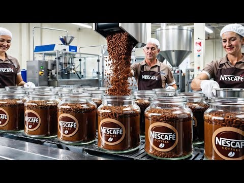 Inside the Modern Nescafé Coffee Factory | How Instant Coffee Is Made (Full Process)