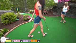 A mini golf hole in one here wins $50! Can they do it?