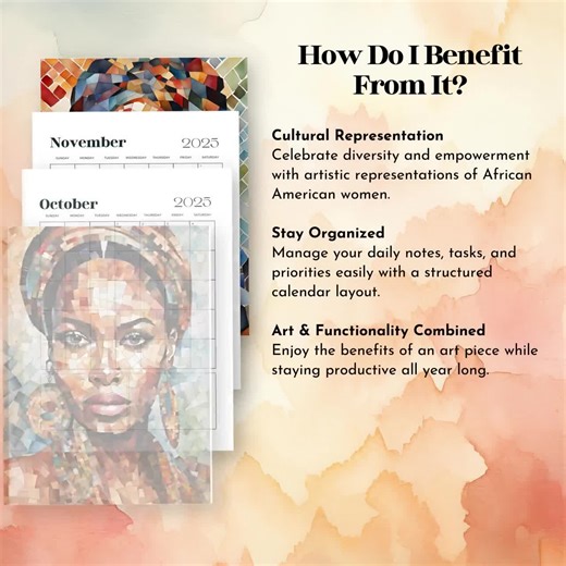 African American Wall Calendar 2025 Black Women Monthly Hanging Calendar Black Girl Yearly Planner Printable Gift for Her Black History Art - Etsy