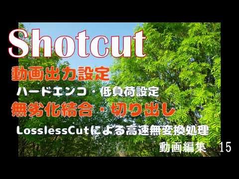 Shotcut15出力設定とLosslesCutで高速結合・切り出し