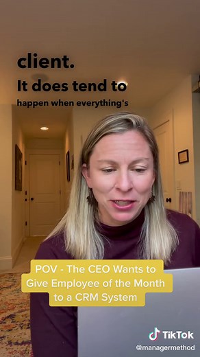 CEO Giving Employee of the Month to a CRM System