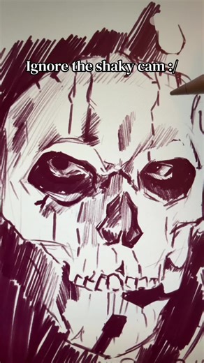 Forever haunted by the 2021 Ghost Craze ˖ . ݁𝜗☠︎︎𝜚. ݁₊ I’m trying to figure out how to render more interesting lighting SO I’m going to try and color this. I usually never color Ghost sketches so we’ll see how it goes 🫡 #ghostcod #ghost #codmw2 #sketch #procreate