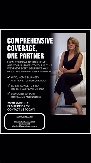 Home, Auto, or Business Insurance? I’ve Got You Covered. Simple, personalized coverage made easy. Free Quote: Call/Text 905-291-3173 ext. 10003 or 289-264-0032 Email: ratanjot@fivestarinsurance.ca #insurancemadeeasy HomeInsuranceCanada #AutoInsuranceCanada #InsuranceAwareness #StayProtected #InsuranceScamAlert #FraudPrevention #InsuranceTips #PolicyCheck #CanadianInsurance | Ratanjot Pannu Insurance Broker