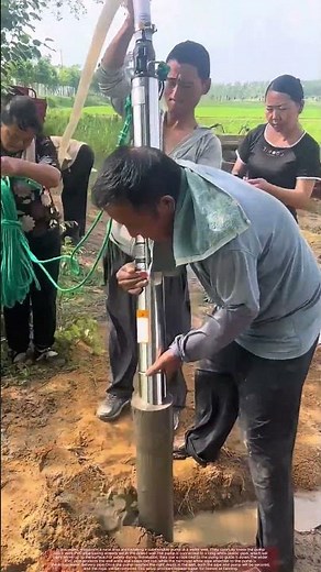 Lowering a Water Pump into PVC Well Casing