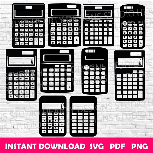 Calculator SVG Bundle: Cut Files for Silhouette Cricut (digital Download) - Etsy