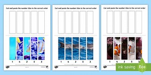 Under the Sea Themed Number Sequencing Photo Puzzles