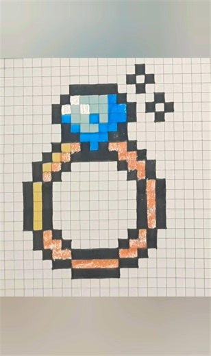 Happy Propose Day Pixel Art 💍❤️ Ring Proposal on Graph Paper | Valentine Special #Shorts