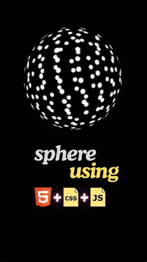 3D sphere using HTML css and javascript only in less then 100 lines of code