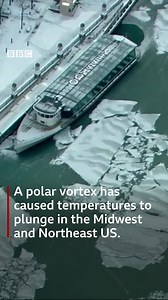 This is what -30C looks like when it hits the Chicago River. 🥶❄️ | BBC News