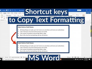 Shortcut keys to Copy Formatting in Word | Shortcut key for Format Painter in Word | Format Painter