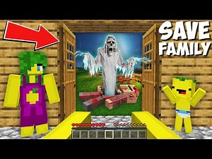 How doI SAVE MY FAMILY FROM A SCARY VILLAGER GHOST in Minecraft ! SCARY VILLAGER !