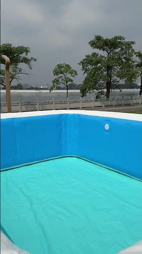 Installation of IPOOlGO inflatable above ground pool 16.5*13*5ft size