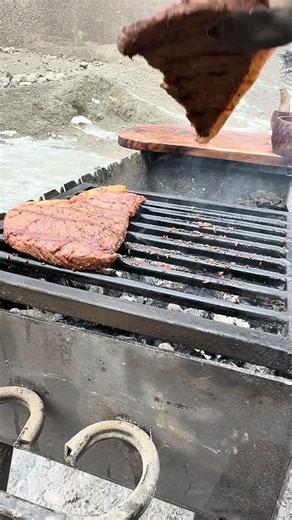 #bbqmeat Juicy Steak Over Open Fire in the Mountains | Outdoor Cooking