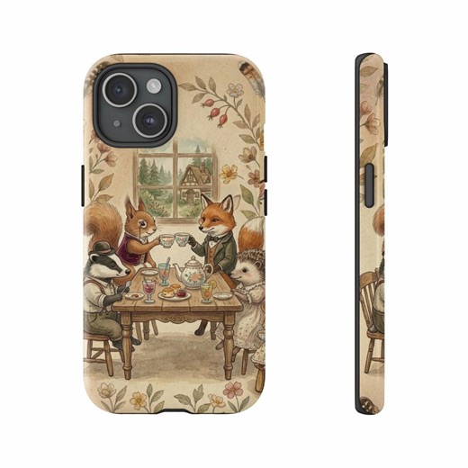Cute Woodland Animal Phone Case | Forest Friends Tea Party Illustration | iPhone 17–14 | Samsung Galaxy S23 S24 S25 Cover - Etsy