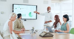 Charts Data Tv Presentation Black Man Stock Footage Video (100% Royalty-free) 1110332863 | Shutterstock