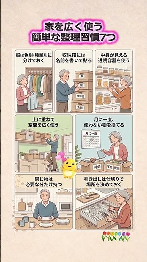 家を広く使う簡単な整理習慣7つ #整理整頓 #片づけ習慣 #すっきり暮らす #シニアライフ #暮らしを整える