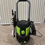 Buyplus Electric Pressure Washer, 4800 PSI Max 2.8 GPM Power Washer with Oversize Wheels, 20FT Hose, 5 Nozzles, Foam Cannon, Power Washers Electric Powered for Cars, Fences, Driveways, Patios, Green
