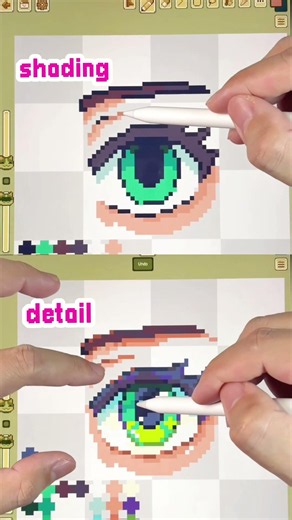 how to draw pixel art eyes in Pixquare 💚