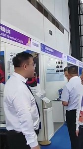 Deputy mayor visit Guoxing fire fighting robot booth #firefighting #firerescue #firefightingrobot